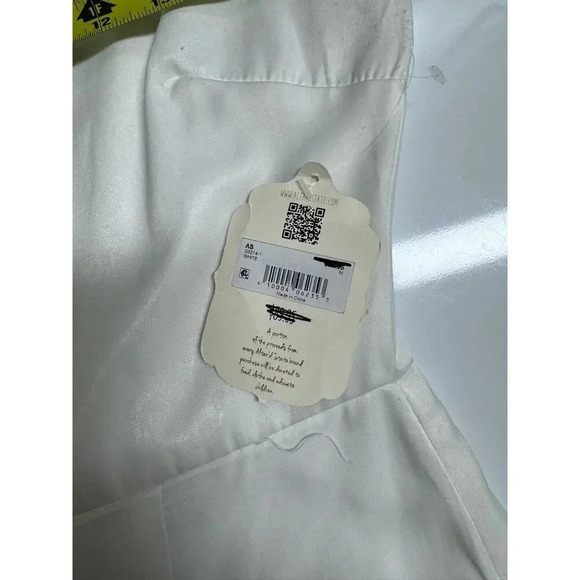 Altar’d State White Feather Trimmed Satin Mini Dress Size Medium Bridal - Picture 7 of 10